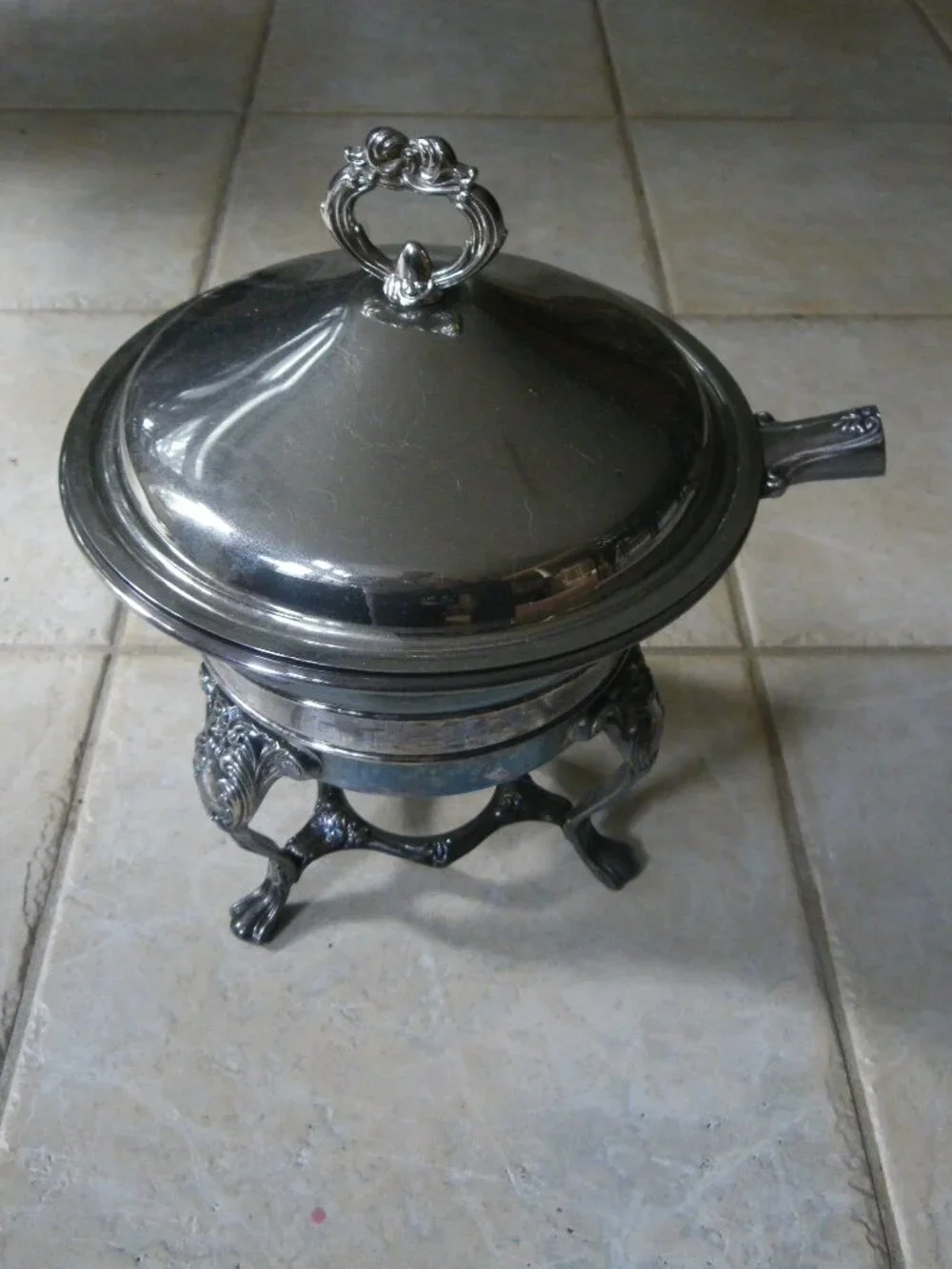 Vintage Silver Plate Elegant Classic Serving Warm Covered Bowl